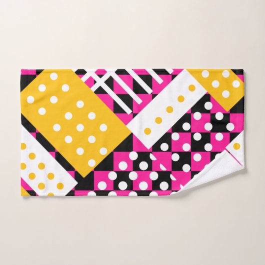 Roze en geel geruit bad handdoek (Handdoek)