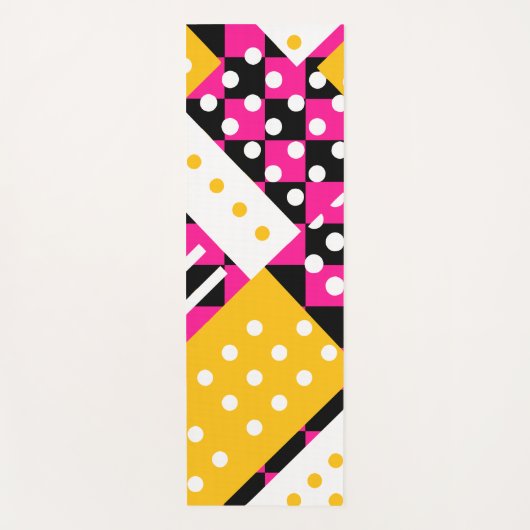 Roze en geel geruit yogamat (Voorkant)