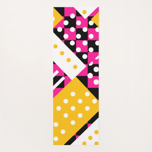 Roze en geel geruit yogamat (Achterkant)