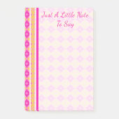 Roze en geel geschilderde diamanten post-it® notes (Voorkant)
