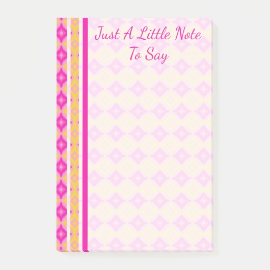 Roze en geel geschilderde diamanten post-it® notes (Voorkant)