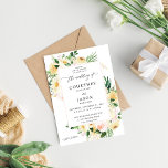 Roze en geel huwelijk 2 kaart<br><div class="desc">Haal je gasten in de spanning voor je bruiloft met je Green & Terra Cotta Floral - White Wedding Invitations.</div>