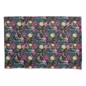 roze en geel, klein, Floral zwart design Kussensloop (Voorkant)
