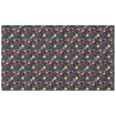  roze en geel, klein, Floral zwart design Tafelkleed (Voorkant (Horizontaal))