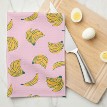 Roze en Geel Koel Bananenpatroon