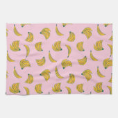 Roze en Geel Koel Bananenpatroon Theedoek (Horizontaal)