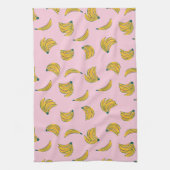 Roze en Geel Koel Bananenpatroon Theedoek (Verticaal)