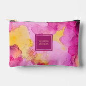 Roze en Geel Marmeren Douanenaam Etui (Voorkant)