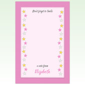 Roze en geel met sterren en naam post-it® notes