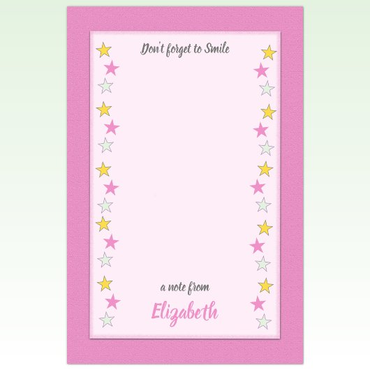 Roze en geel met sterren en naam post-it® notes