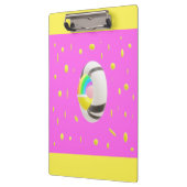 Roze en geel met wereldbol middenzakmap klembord (Links)