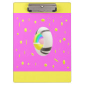 Roze en geel met wereldbol middenzakmap klembord (Voorkant)