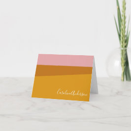 Roze en Geel Moderne Geometrische Custom Name Notitiekaartje