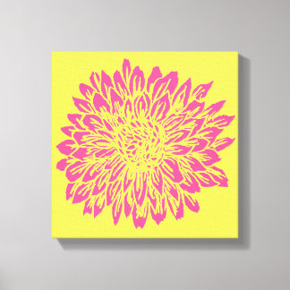 Roze en geel muurdecor canvas afdruk
