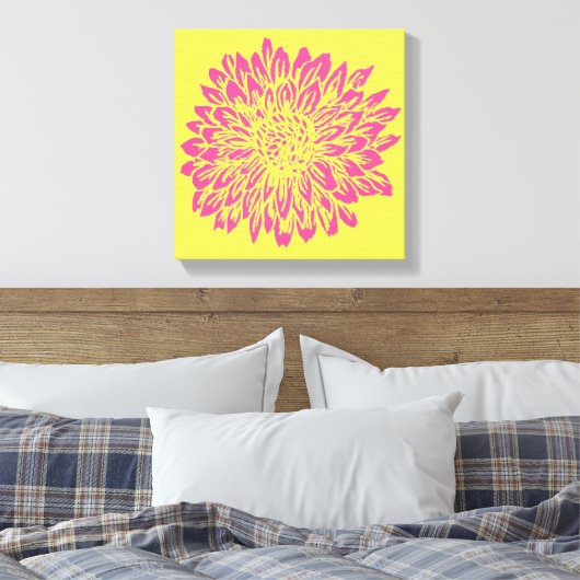 Roze en geel muurdecor canvas afdruk (Insitu (Slaapkamer))