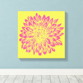 Roze en geel muurdecor canvas afdruk (Insitu (Houten vloer))