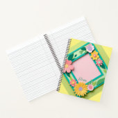 Roze en Geel Papier Bloemen Custom Notitieboek (Binnen)