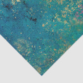 Roze en geel plaatje op groene ontkoppeling tissuepapier (Detail)