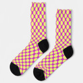 Roze en Geel Polka Dot Fun Crazy Sokken Kunst (Links)