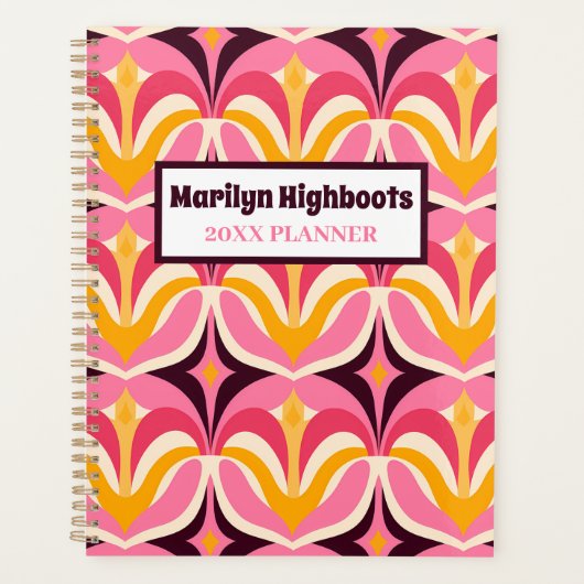 Roze en Geel Retro Planner (Voorkant)