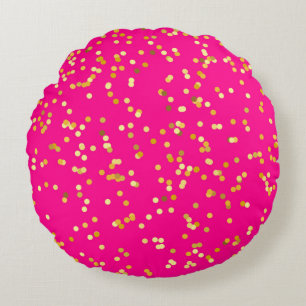Roze en geel rond kussen