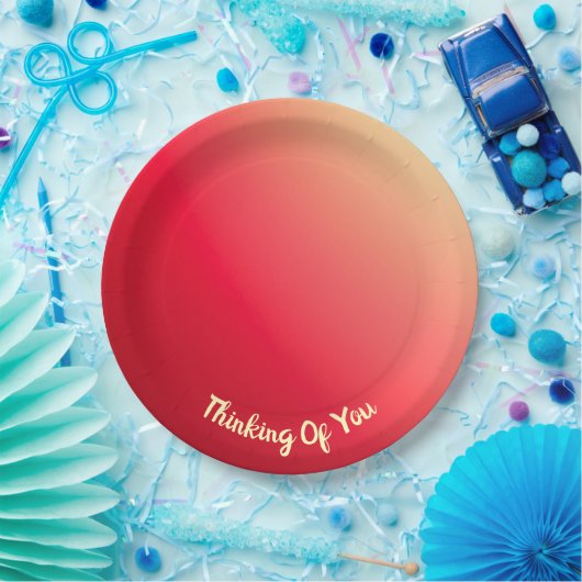 Roze en geel rood papieren bordje (Feest)