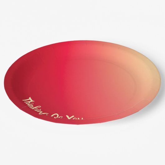 Roze en geel rood papieren bordje (Gekanteld)