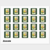 Roze en Geel Rozen Sticker (Vel)