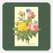Roze en Geel Rozen Sticker (Voorkant)