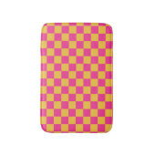 Roze en Geel Schaakbord Badmat (Voorkant Verticaal)