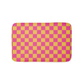 Roze en Geel Schaakbord Badmat (Voorkant)