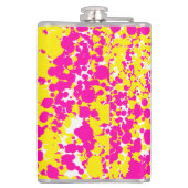 Roze en geel spatpatroon heupfles (Achterkant)