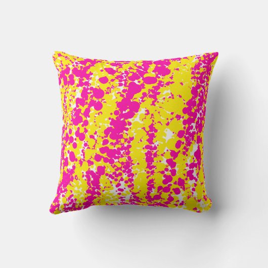 Roze en geel spatpatroon kussen (Achterkant)