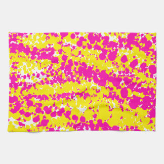 Roze en geel spatpatroon theedoek