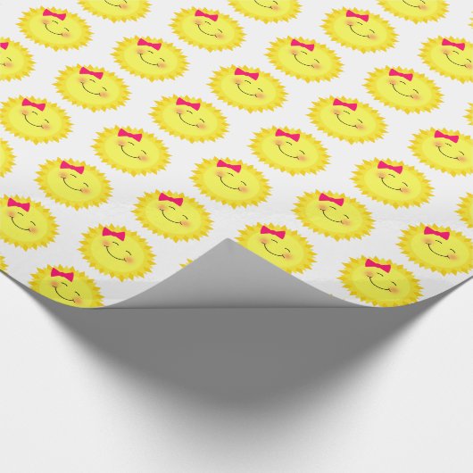 Roze en Geel Sunshine Pattern Cadeaupapier (Hoek)