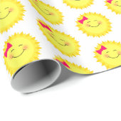 Roze en Geel Sunshine Pattern Cadeaupapier (Rol Hoek)