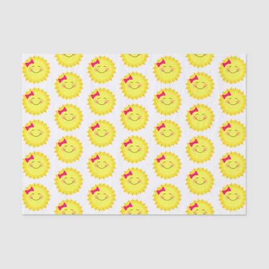 Roze en Geel Sunshine Pattern Tissuepapier (Voorkant)
