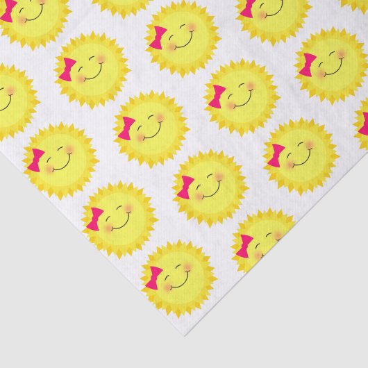 Roze en Geel Sunshine Pattern Tissuepapier (Detail)