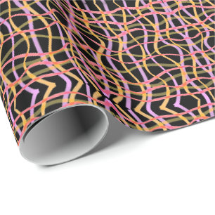 Roze en geel vet cadeaupapier