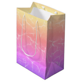 Roze en geel water reflectie medium cadeauzakje