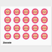 Roze en Geel Whimsical Gumball Party Sticker (Vel)