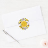 Roze en Geel Zonnebloem Vrijgezellenfeest Dank U Ronde Sticker (Envelop)