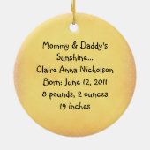 Roze en Geel Zonnezuur Ornament (Achterkant)