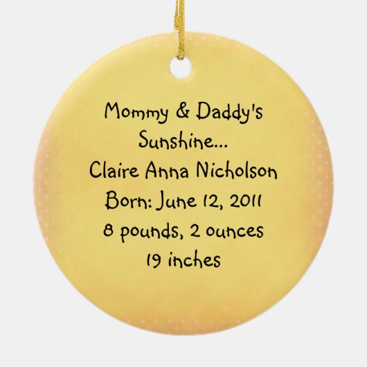 Roze en Geel Zonnezuur Ornament (Achterkant)