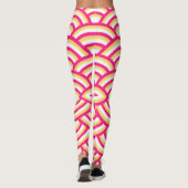 Roze en gele abstracte patroonleggings leggings (Achterkant)