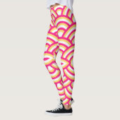 Roze en gele abstracte patroonleggings leggings (Links)