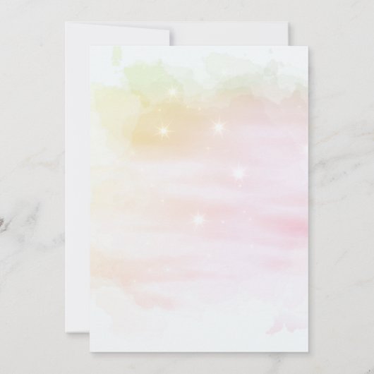 Roze en gele Abstracte Waterverf Kaart (Achterkant)