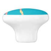 Roze en gele ananas Flamingo Keramische Knop (Zijkant)