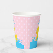 Roze en gele Baby shower op papier Papieren Bekers (Rechts)