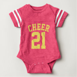Roze en gele Baby | Sporttrui ontwerp Romper